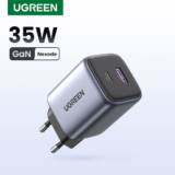 מטען GaN מהיר 35W USB-C ו-USB-A